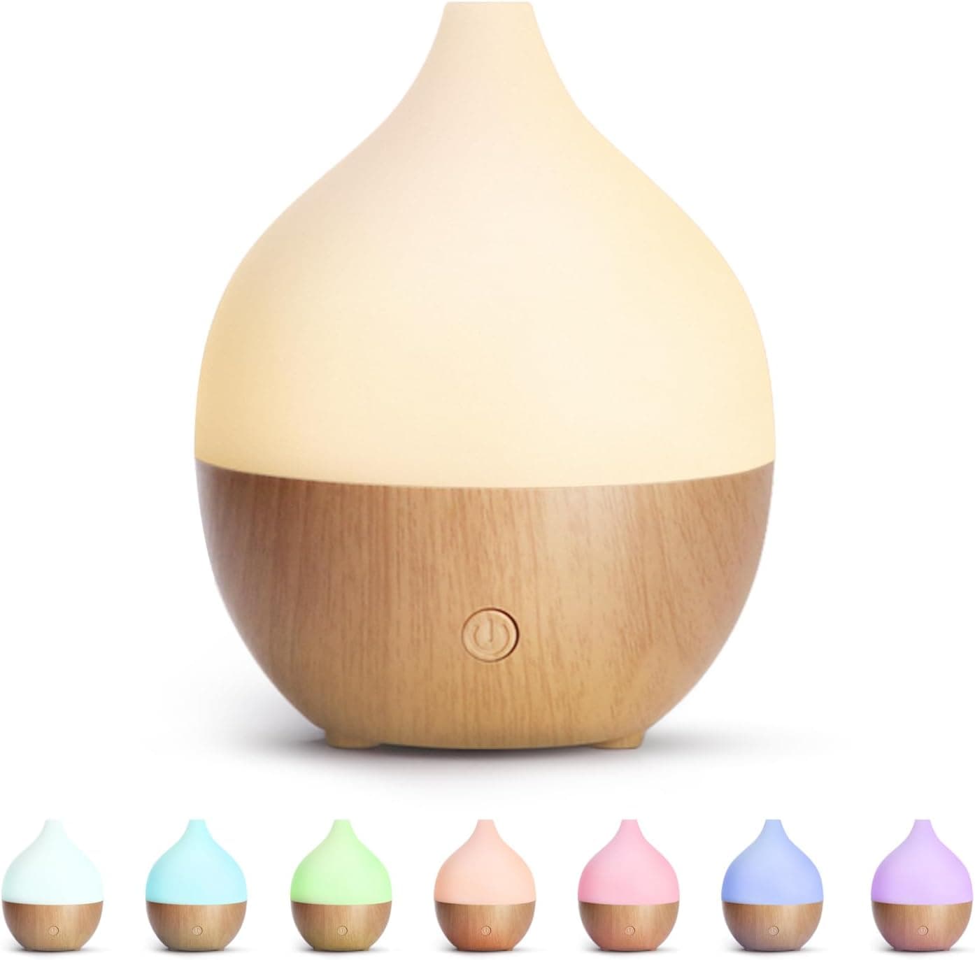 SALKING Diffusore di Oli Essenziali 100ml Effetto Legno Chiaro 7 LED