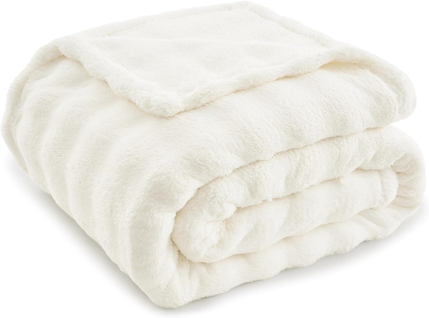 Topfinel Coperta Pile Matrimoniale,Plaid Termica Pelosa Morbida,Calda e Confortevole,OEKO-TEX,Coperta Matrimoniale Invernale,Adatta per Divano, Letto e Picnic,220 x 240 CM,Bianco