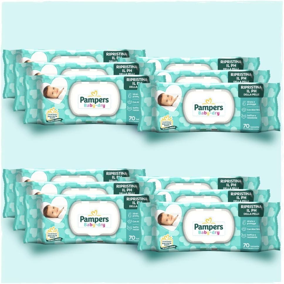 Pampers Baby-Dry Salviette Umidificate Neonato/Bambino, 840 Unità
