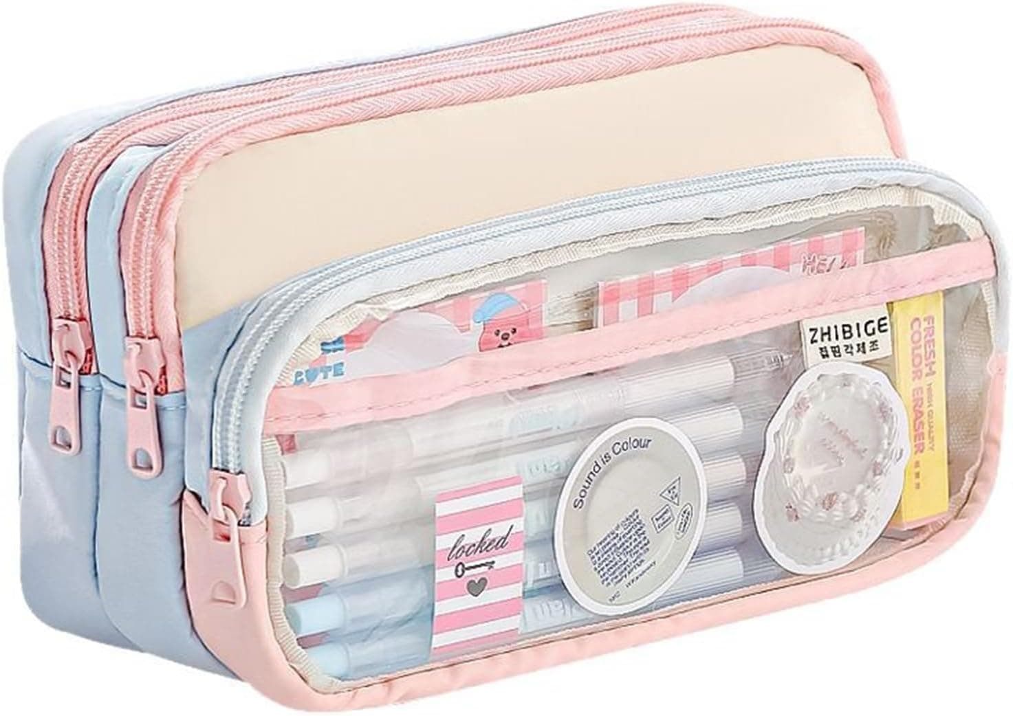 Astuccio Grande Capacità, Grazioso Astuccio Penne con Scomparti, Astucci Cute per Matite, Scuola, Cancelleria, Organizer per Scuola Media Università Ufficio