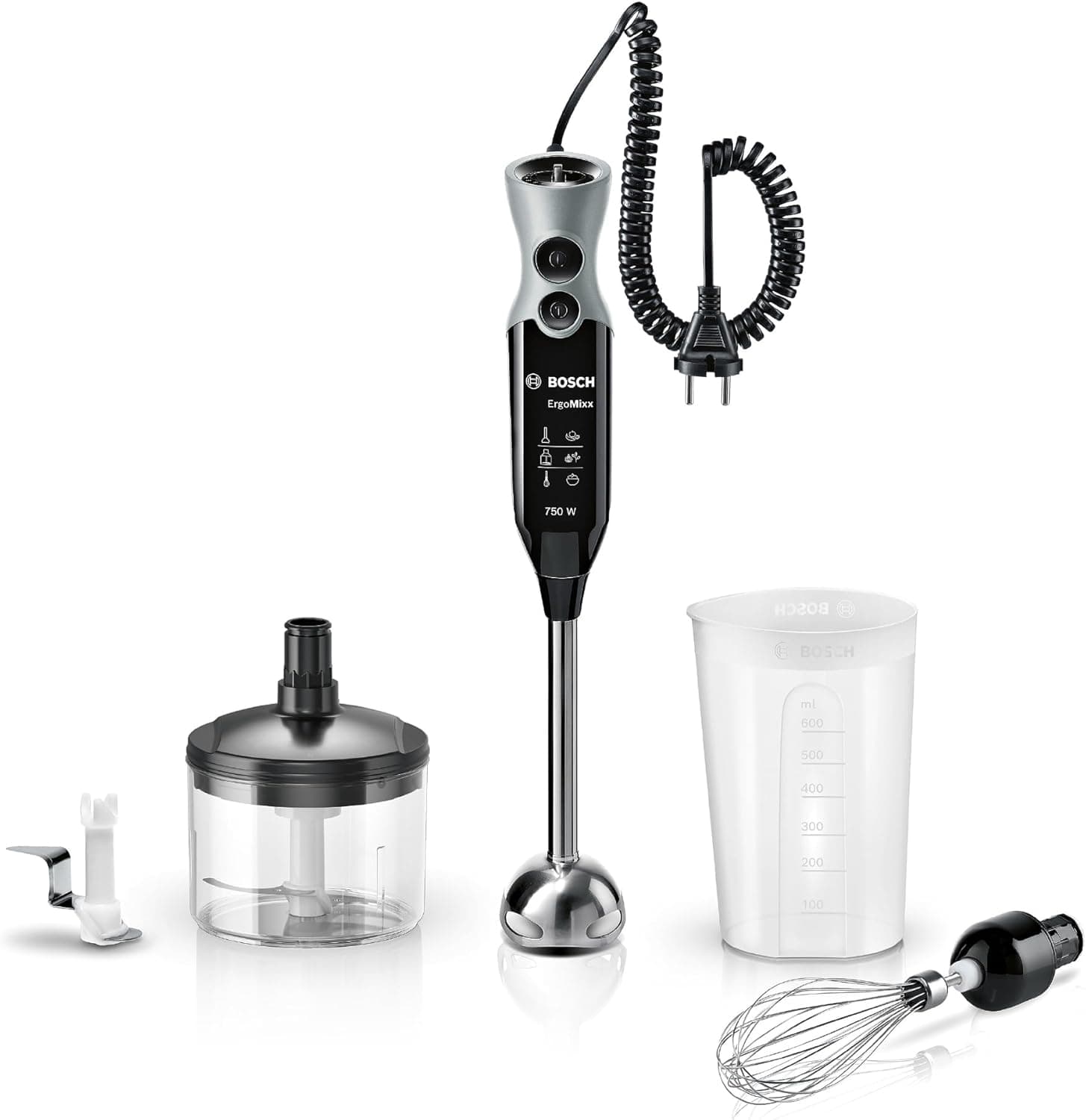 Bosch MSM67170, Frullatore a immersione, 750 Watt, 12 velocità+Turbo, Nero