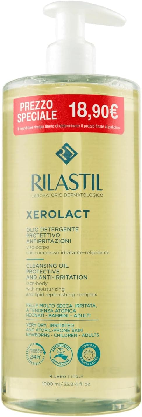 Rilastil Xerolact Olio Detergente Protettivo Pelli Secche, Special Price, 1000 ml