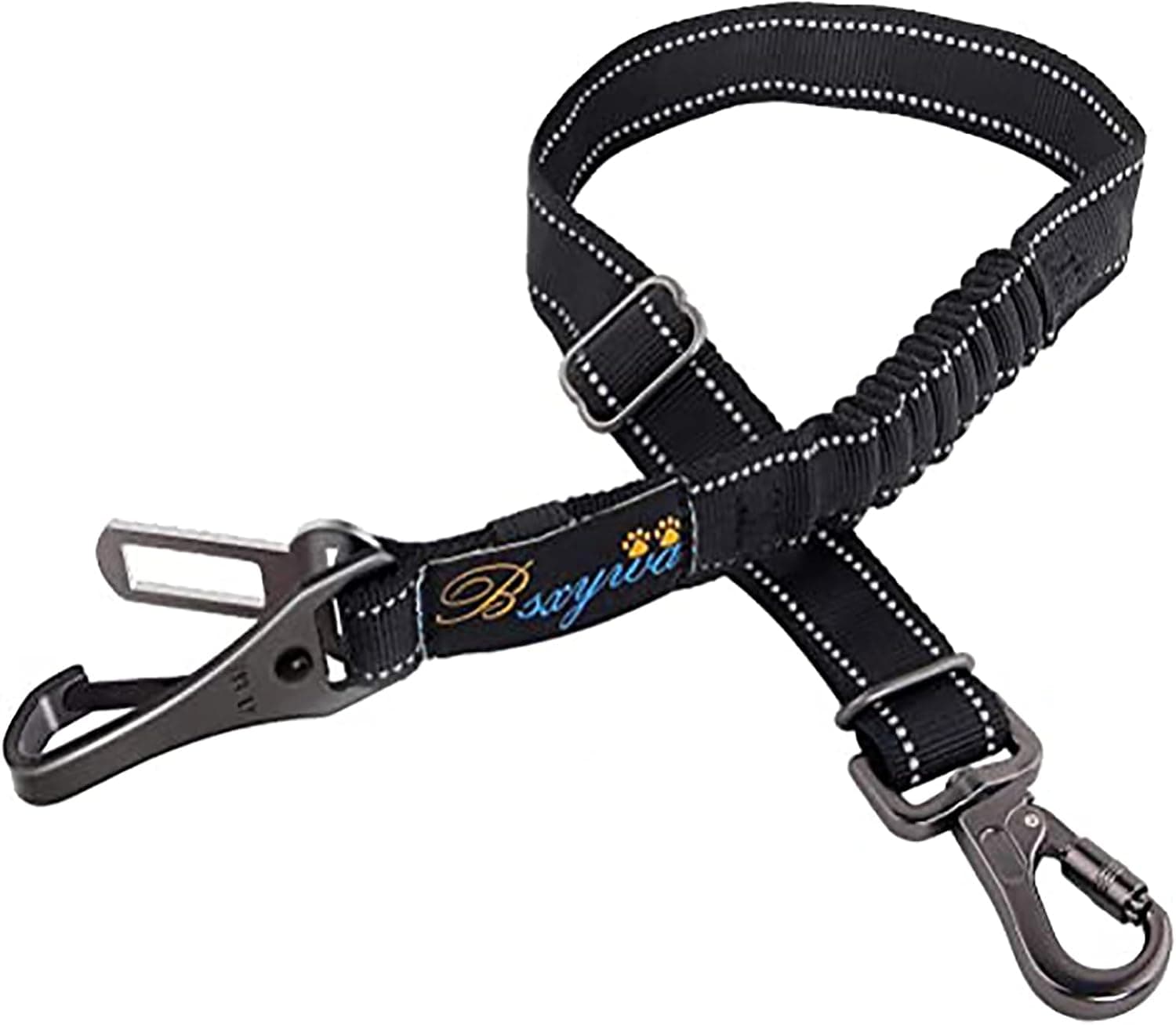 Cintura di Sicurezza per Cani, Guinzaglio Auto Per Cani con Ammortizzazione Elastica e Forte Moschettone, Regolabile in Nylon Riflettente. Per tutti di cani di taglie medio grandi.