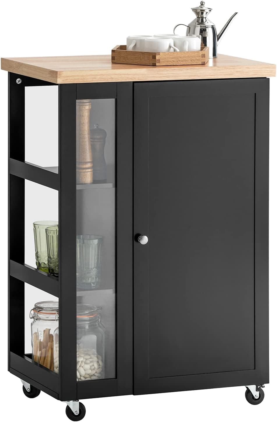 SoBuy Carrello cucina con ruote e ripiano laterale a 3 livelli 60×40×90 cm
