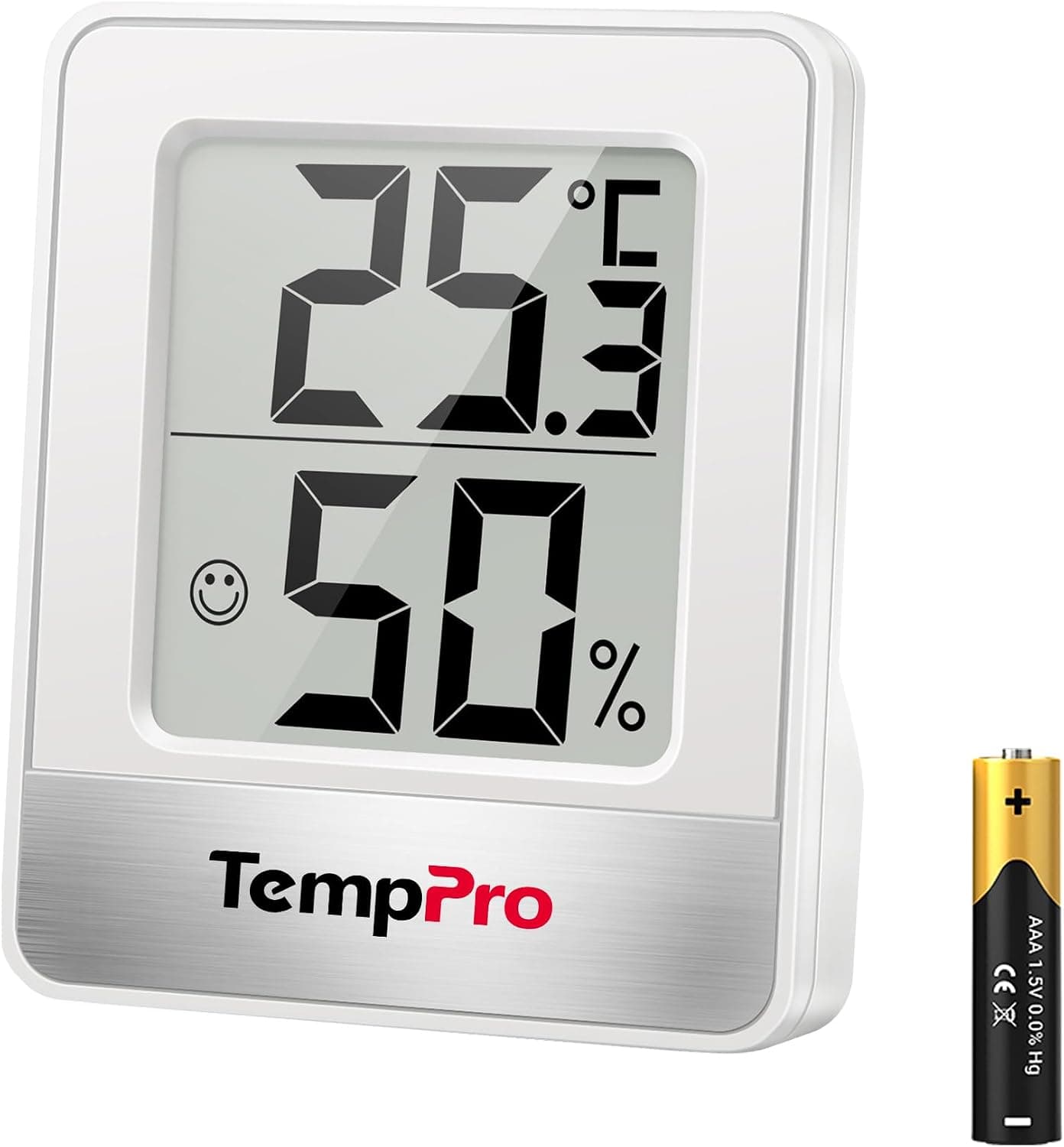 TempPro TP49 Mini Igrometro Termometro Digitale, Interno per Casa,Bianco
