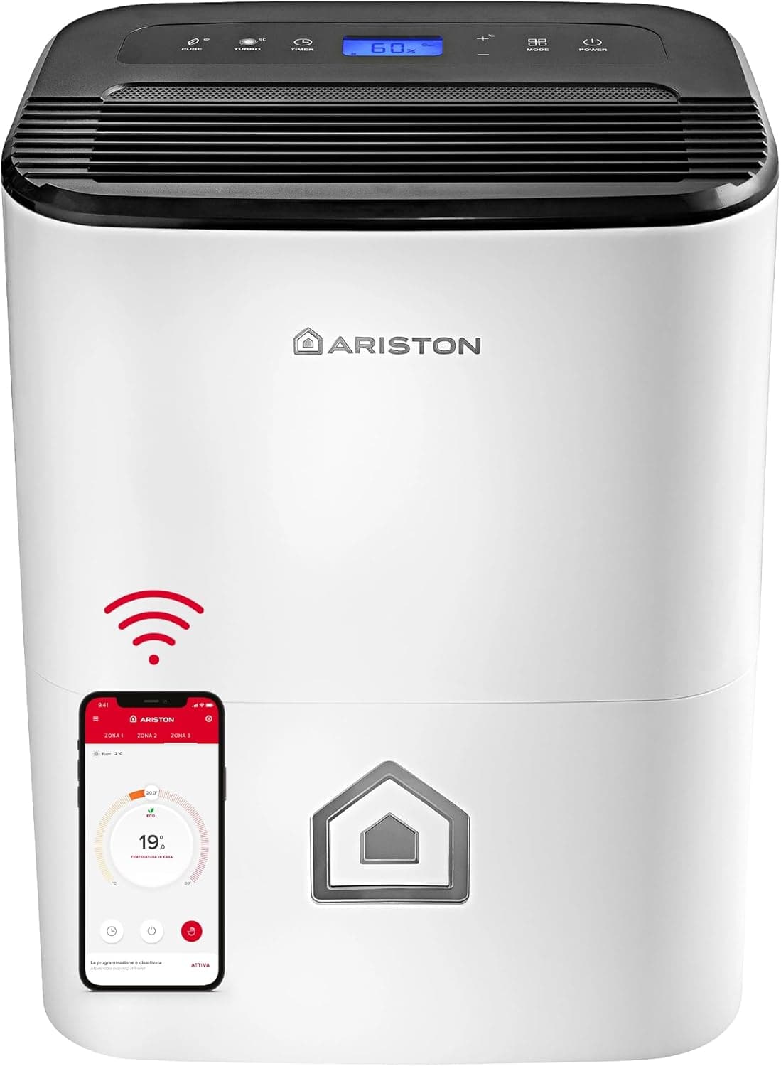 Ariston Deos 21NET - Deumidificatore Portatile Casa 21L Ambienti Fino a 50㎡