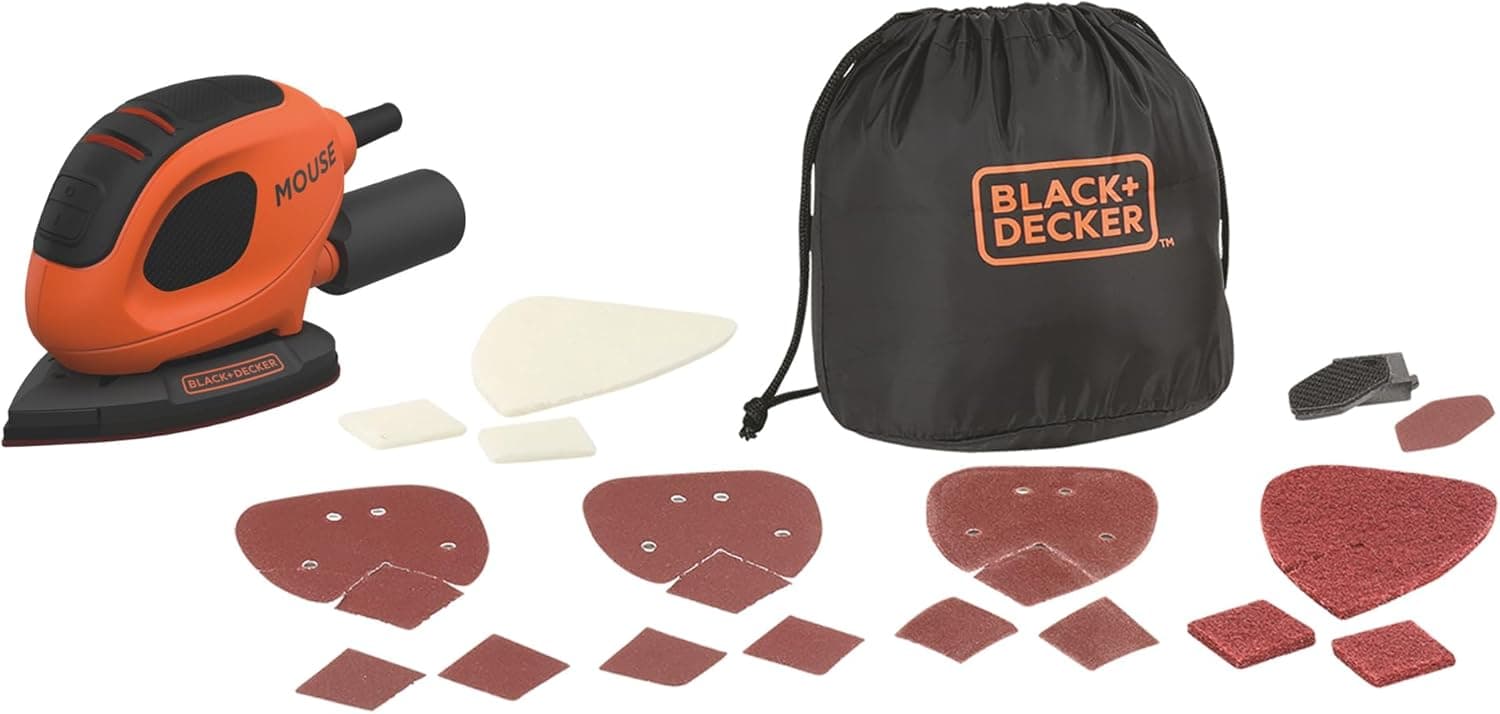 BLACK+DECKER Mouse Levigatrice compatta per dettagli da 55 W, BEW230BCA-QS