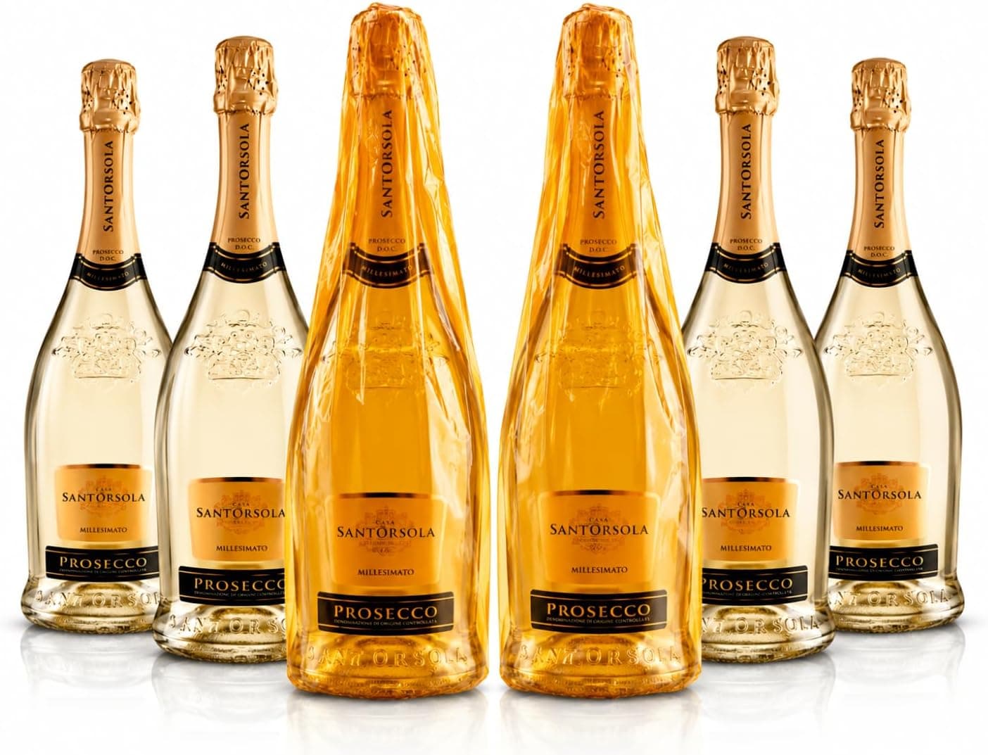Sant'Orsola - Prosecco D.O.C. Millesimato Extra Dry Luxury, da Uva Glera, Gusto Fresco con Note Fruttate, 6x750 ml