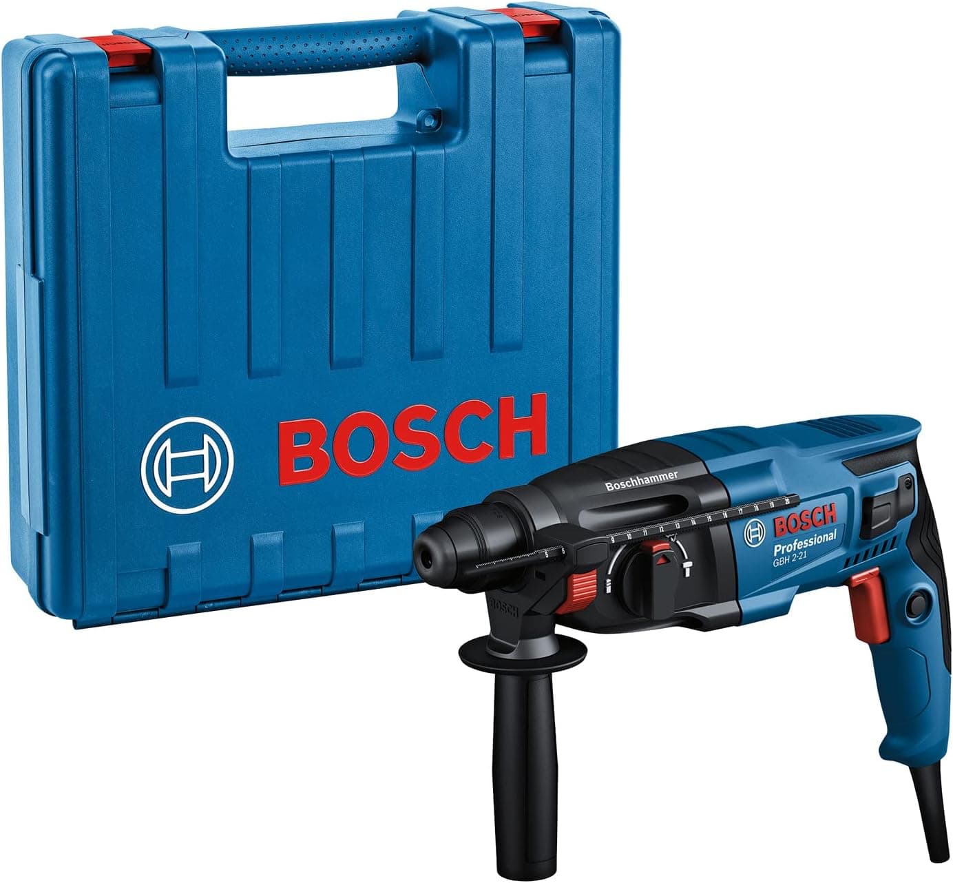 Martello perforatore GBH 2-21 D Bosch Professional (con SDS plus, incl. impugnatura supplementare, panno, asta di profondità, in valigetta)