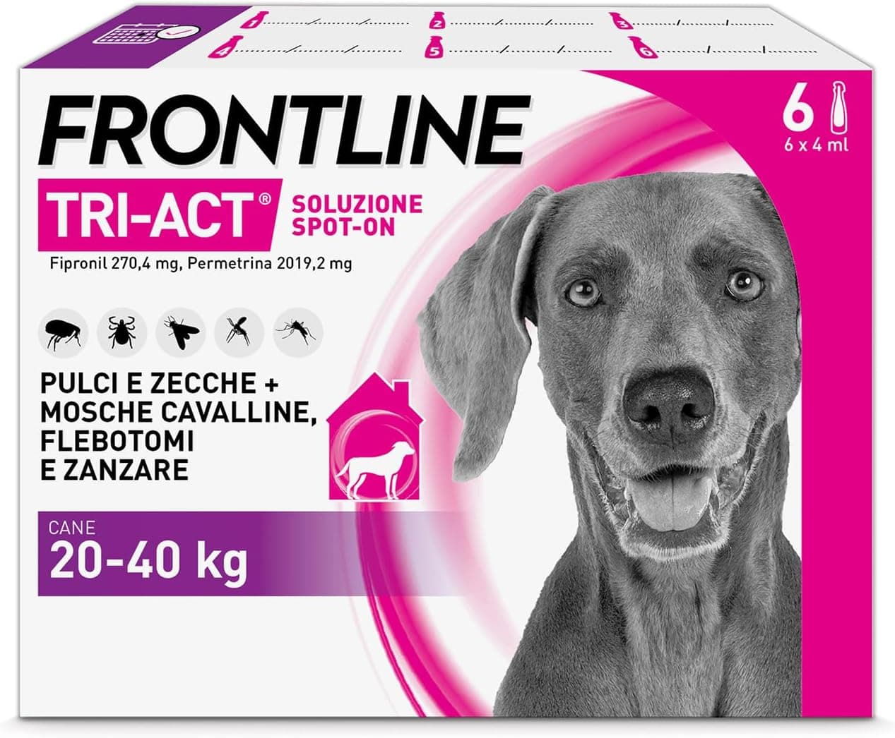 Frontline Tri-Act x6 Antiparassitario Cani Contro la Leishmaniosi (20-40Kg)