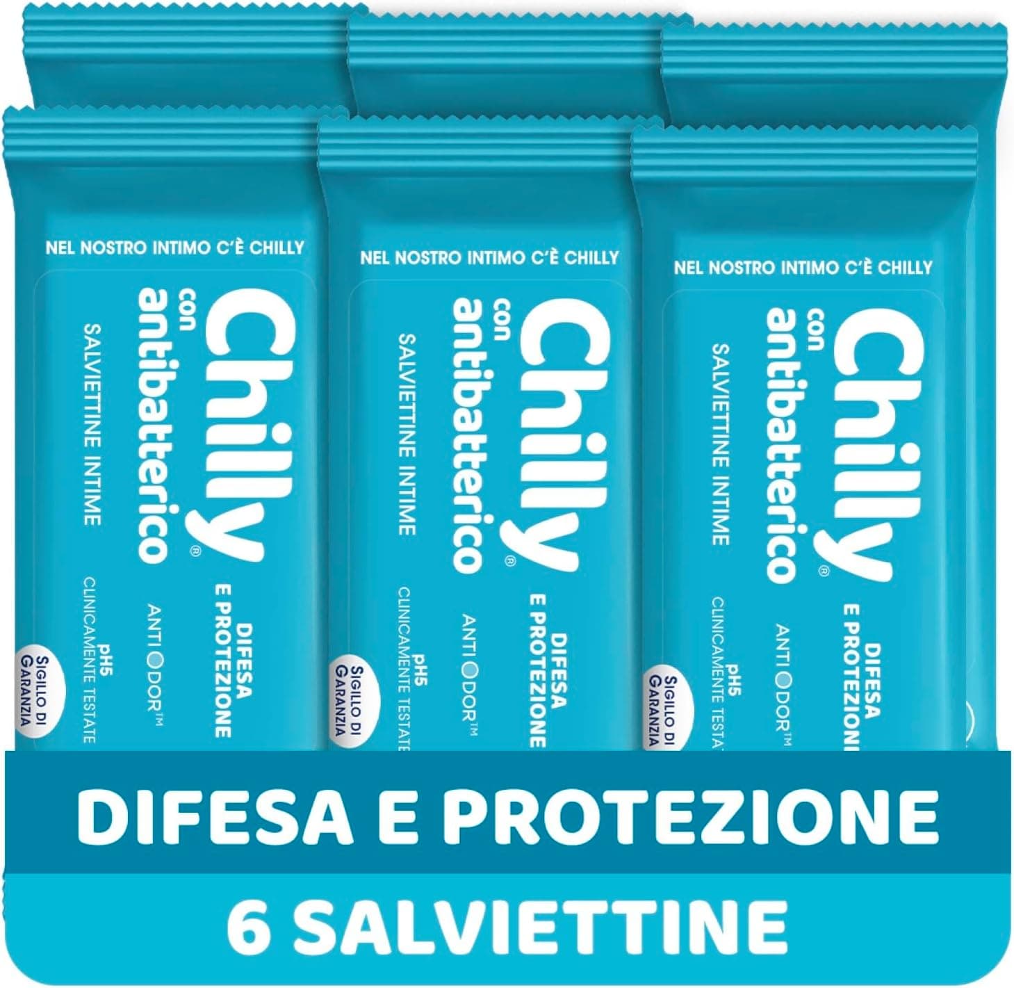 Chilly, Salviettine Intime Lenitivo, 6 x 12 pz