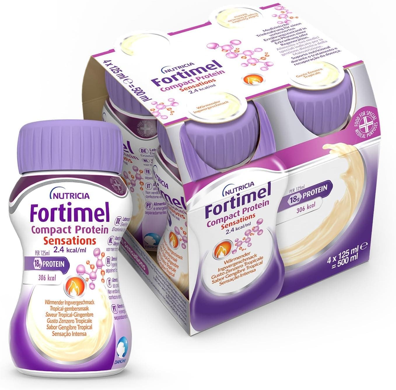 FORTIMEL COMPACT PROTEIN SENSATIONS, Ipercalorico, Zenzero, 4x125ml