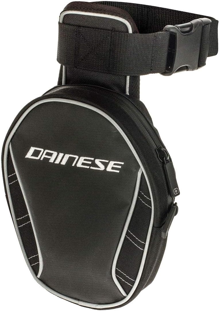 Dainese - Leg-Bag, Borsa Gamba Moto Impermeabile, Marsupio Cosciale Moto con Chiusura Zip, Borsa Moto da Uomo o Donna, Marsupio da Gamba per Adulto, Borsello Moto Regolabile Unisex, Nero
