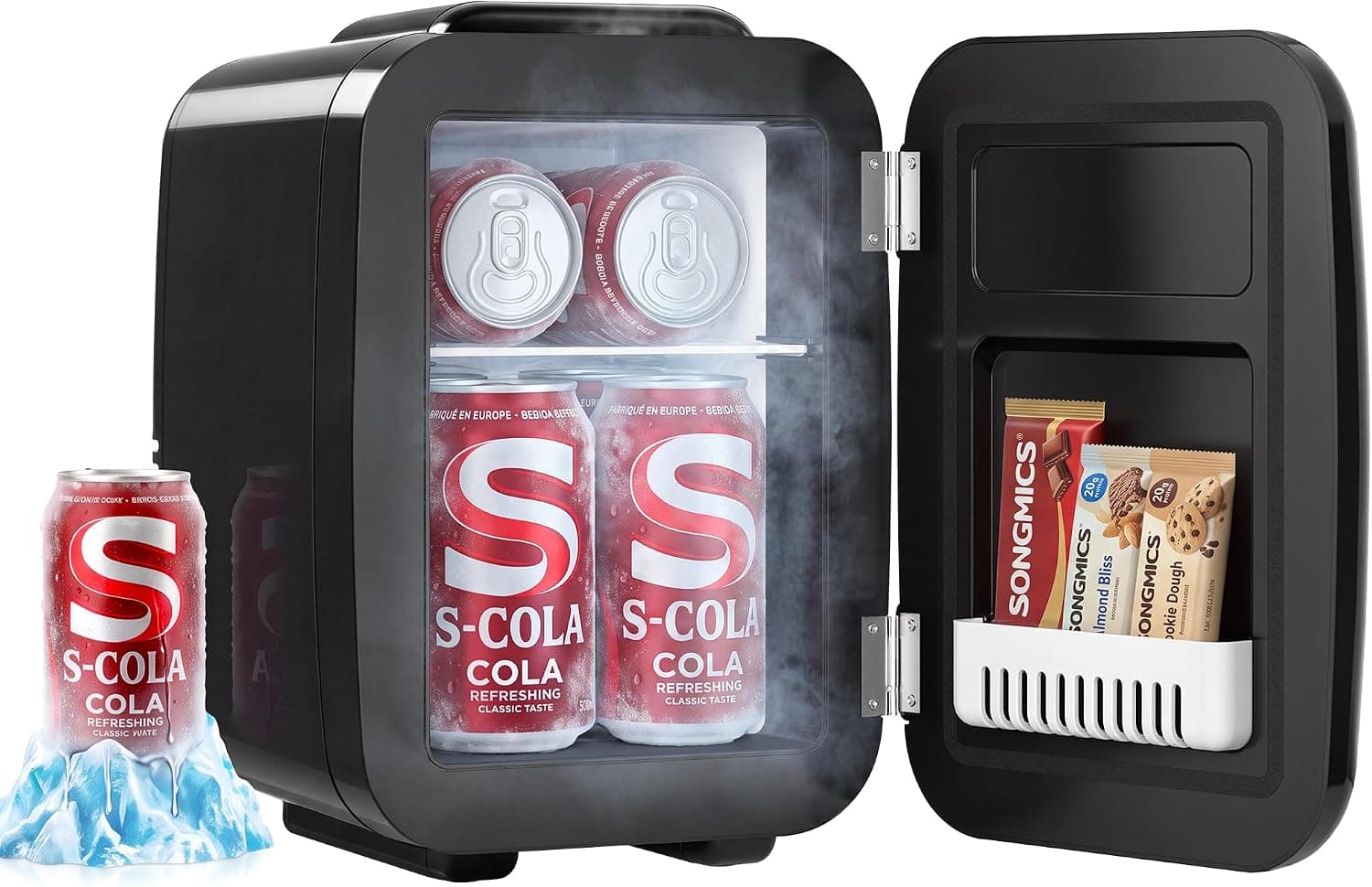SONGMICS Mini Frigo, Frigorifero Portatile Caldo e Freddo, 4 L
