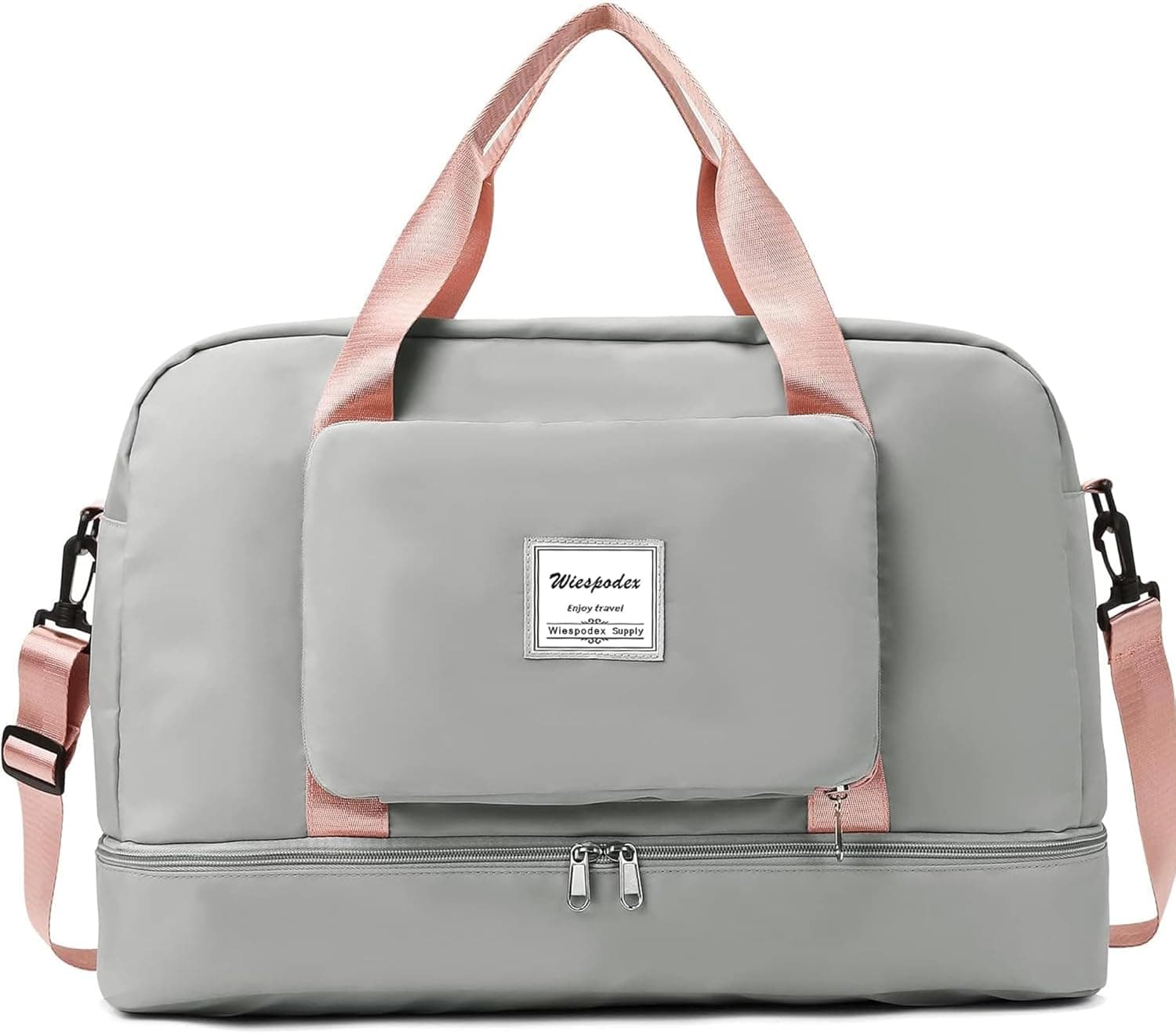 Per Ryanair Airlines - Borsone da viaggio pieghevole, 50 x 32 x 28,5 cm, borsa da viaggio pieghevole per la notte, per donne e uomini (con tracolla), Grigio