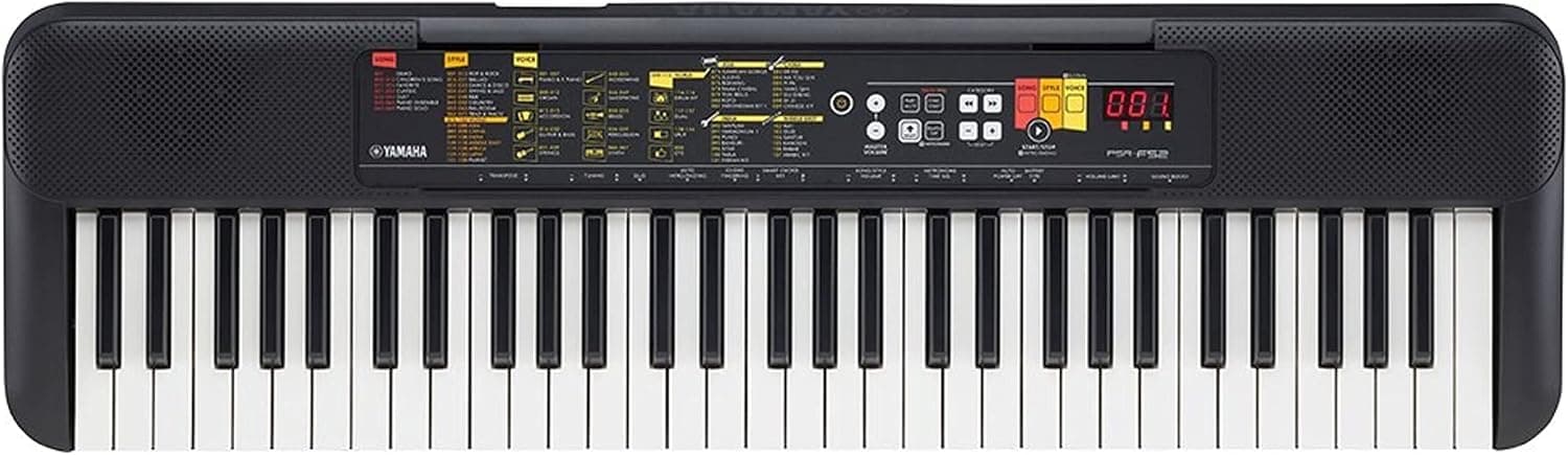 Yamaha Digital Keyboard PSR-F52, Tastiera Digitale Compatta per Principianti con 61 Tasti, 144 Voci Strumentali e 158 Stili di Accompagnamento