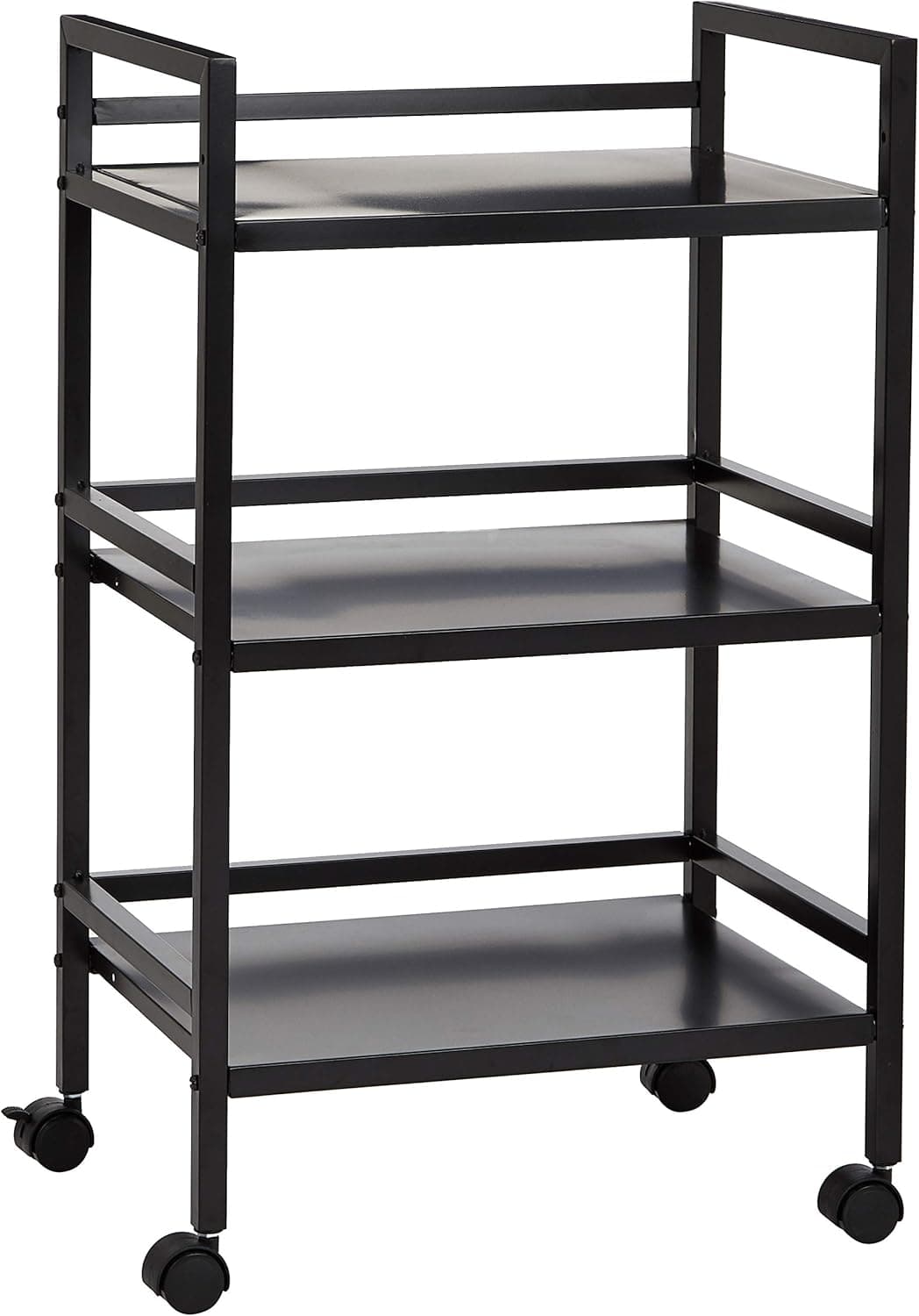 Amazon Basics Carrello su ruote, portaoggetti, a tre ripiani, Nero
