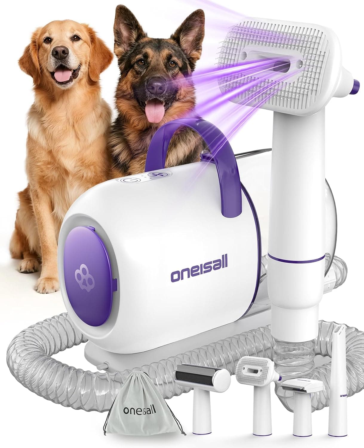 oneisall Aspirapolvere per cani con spazzola