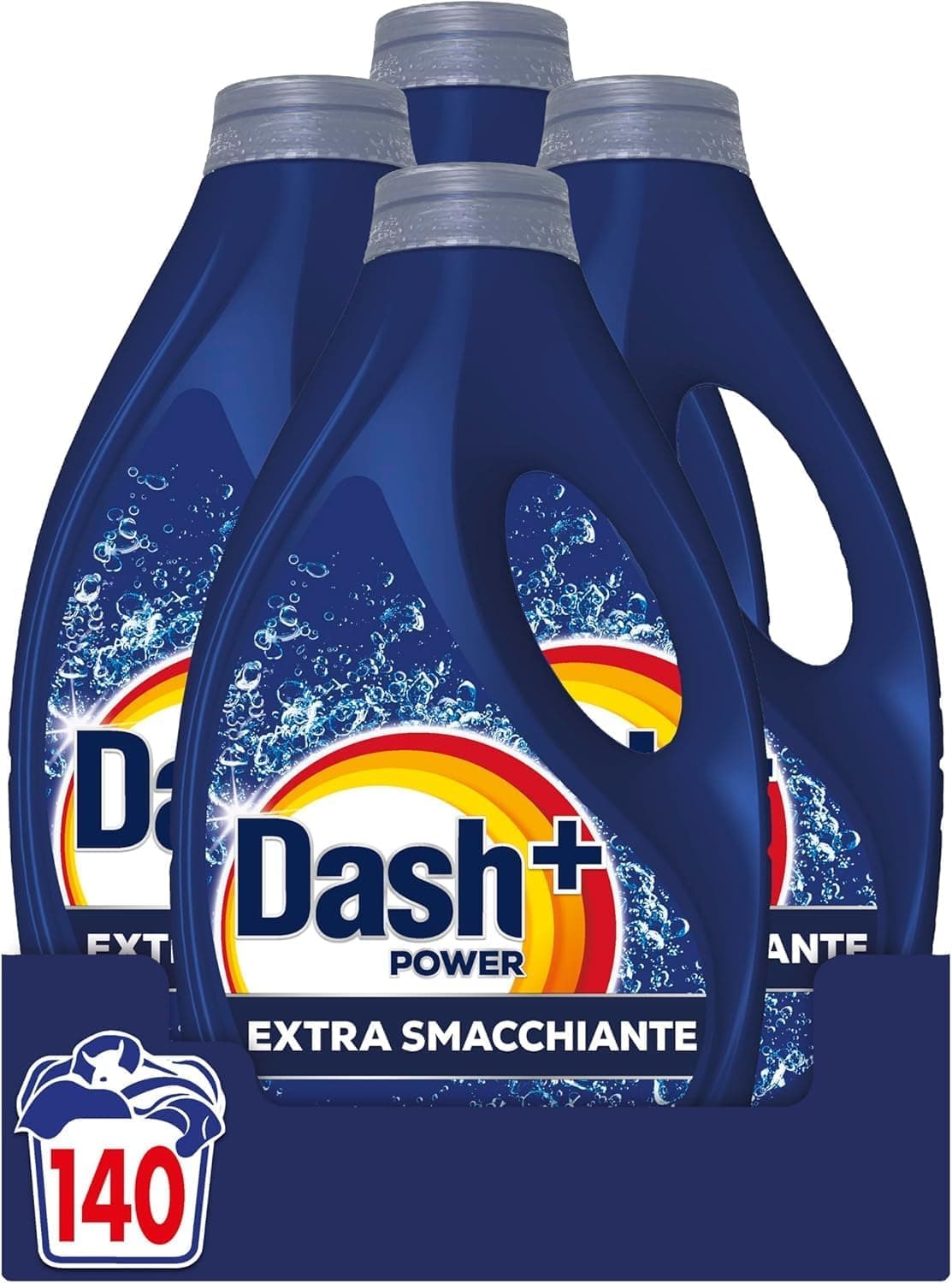 Dash Power Detersivo Liquido Lavatrice, 140 Lavaggi (4x35), Extra Smacchiante, Rimuove anche le macchie secche da 7 giorni, per una pulizia impeccabile