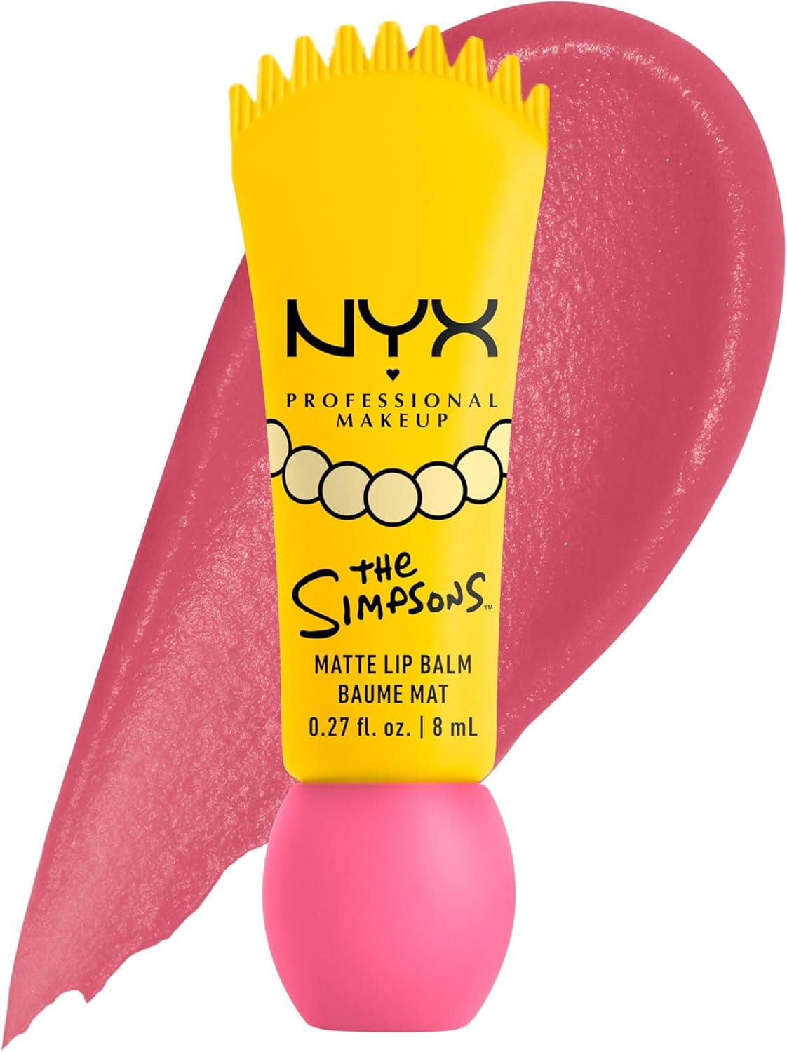 NYX Professional Makeup Balsamo Labbra Opaco, Effetto Levigante, Labbra Morbide, Texture Leggera, Con Polvere di Riso Mochi e Ceramidi di Zuccheri, Simpson Smushy, Tonalità: LISA Smarty Pink, 8 ml