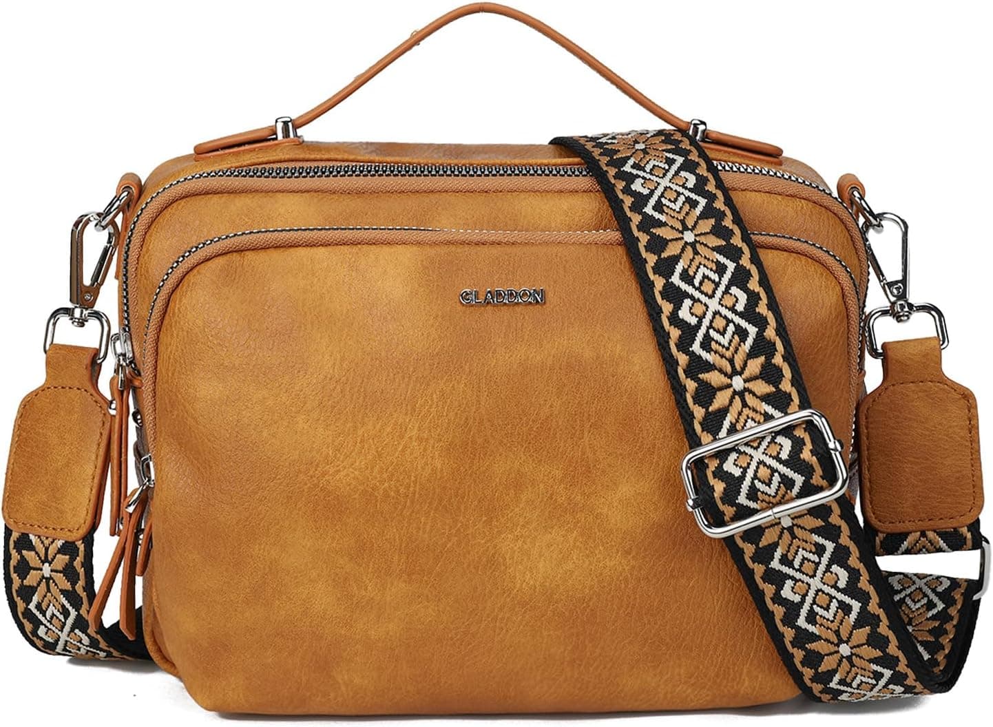Gladdon Borsa a Tracolla da Donna Con 3 Scomparti Capienti - Alla Moda Con Cinghie Regolabili e Rimovibili in Tessuto Jacquard