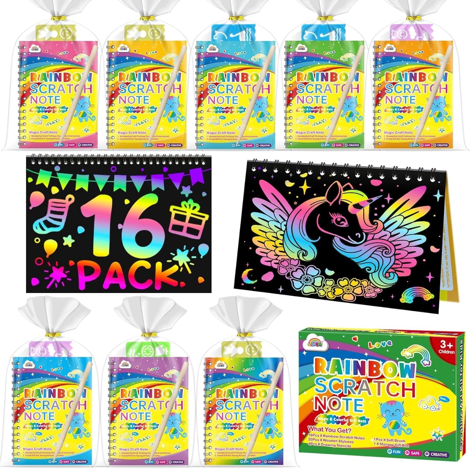 ZMLM Scratch Book Gadget Compleanno Bambini 3-12 Anni