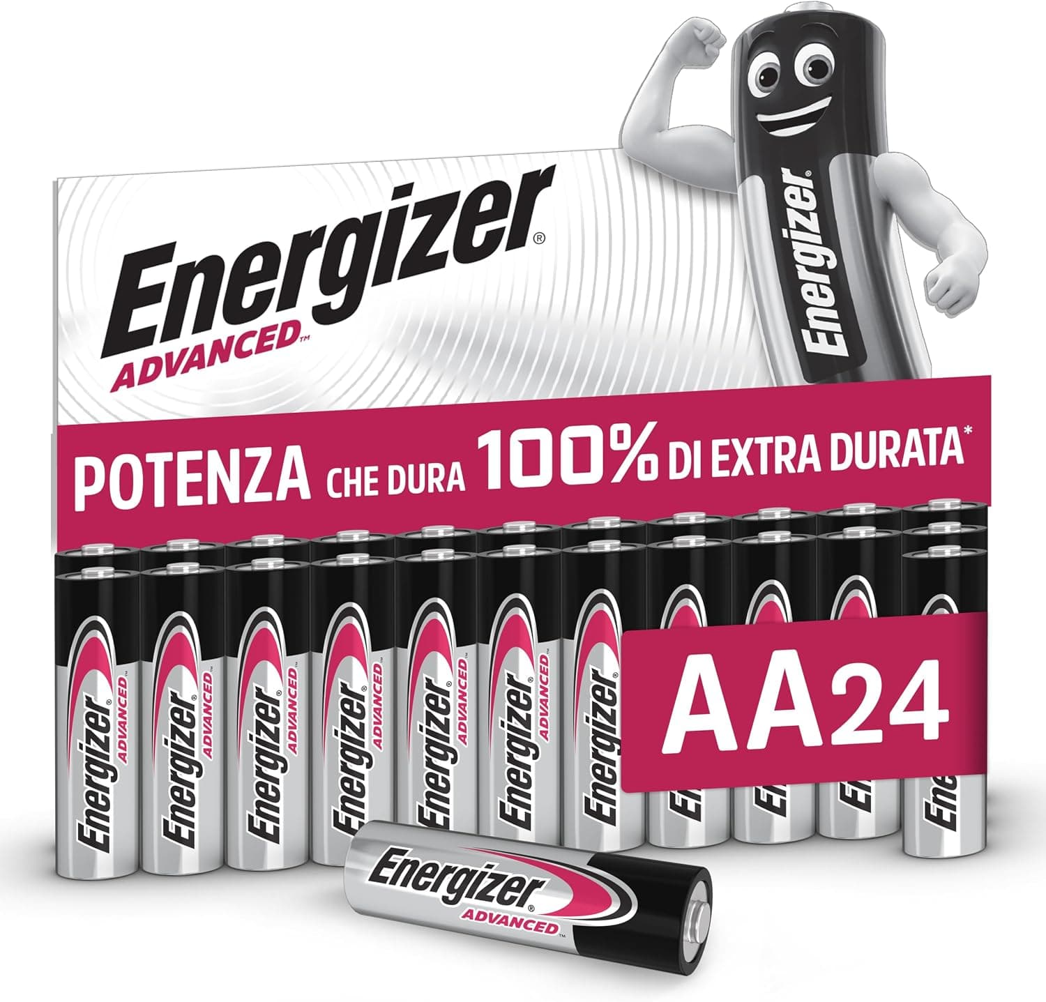 Energizer Advanced - Pile AA (Confezione da 24) - Batterie Alcaline 1,5 V