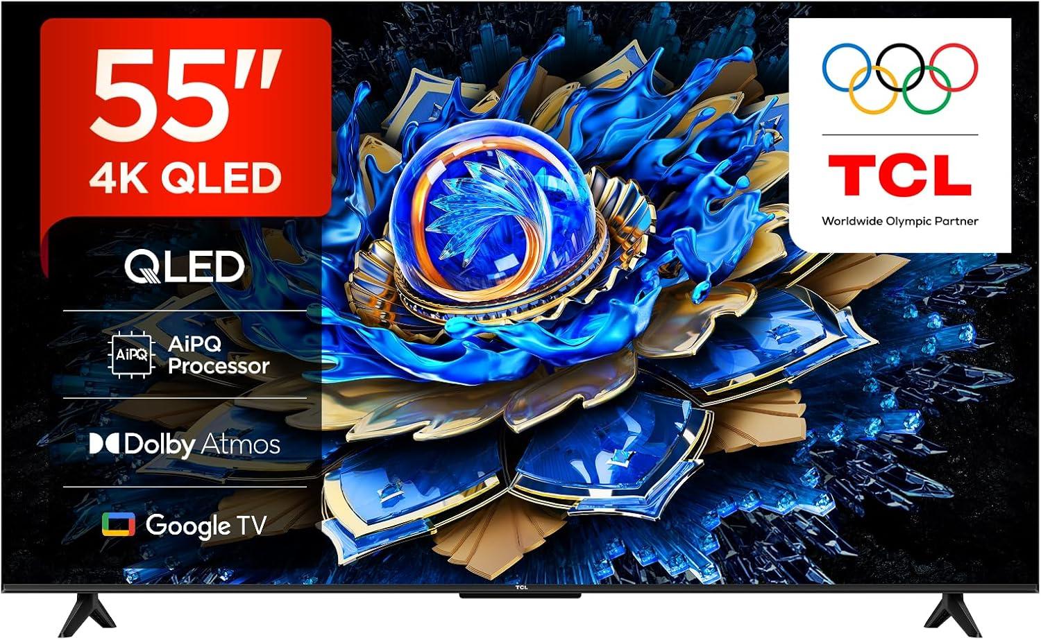TCL 55T69C – Smart TV QLED 4K HDR10+ da 55", Google TV con Dolby Atmos