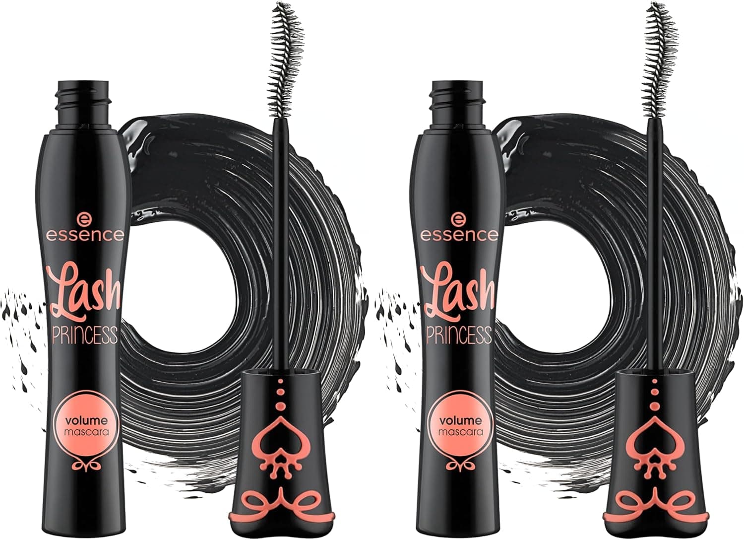 essence Lash PRINCESS Mascara Volume, Nero, Volumizzante, Definente, Allungante, Vegano, Senza Profumo, Confezione da 2 (Confezione da 2)