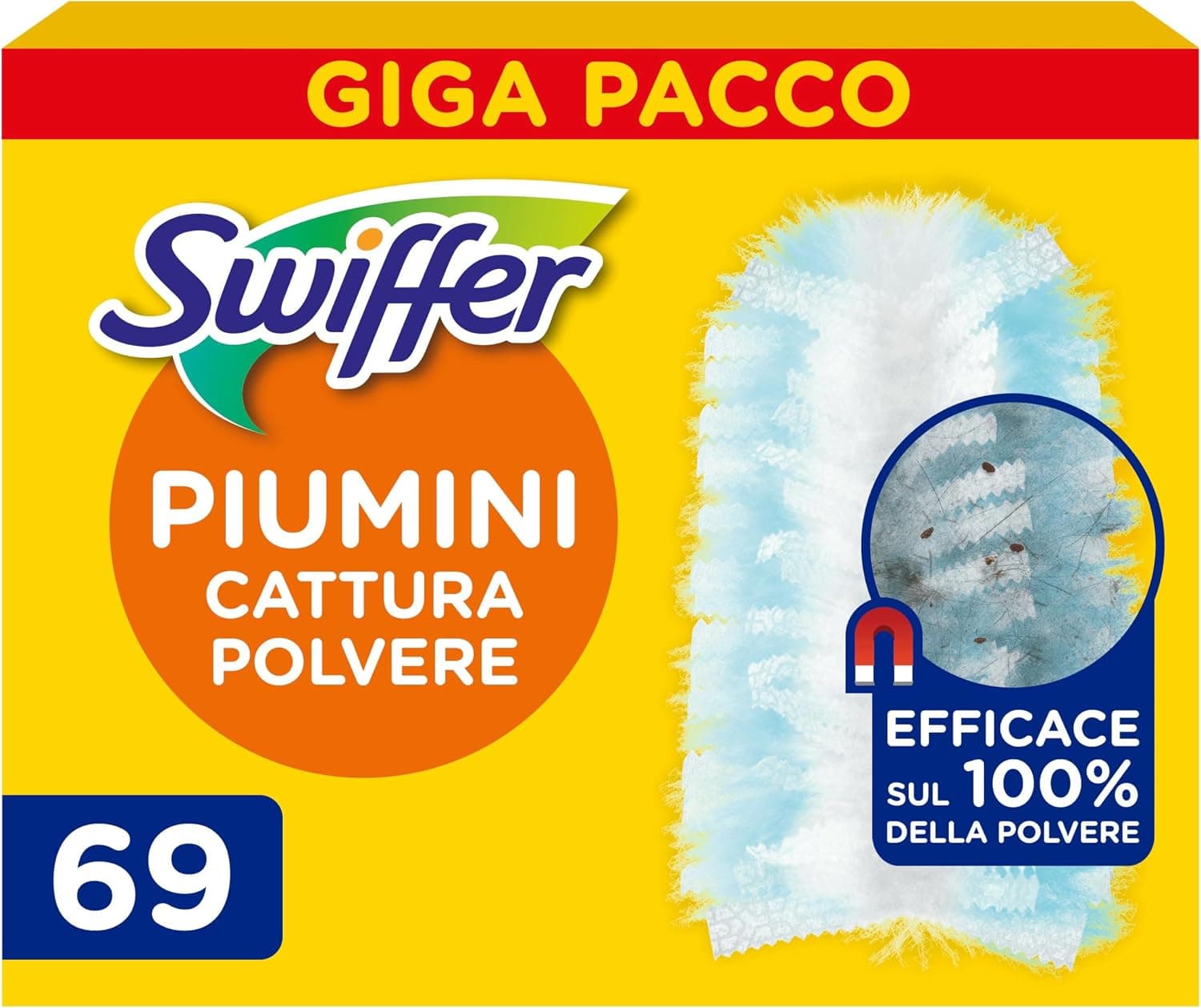 Swiffer Duster, Ricariche Piumini Catturapolvere, 69 Panni Profumati