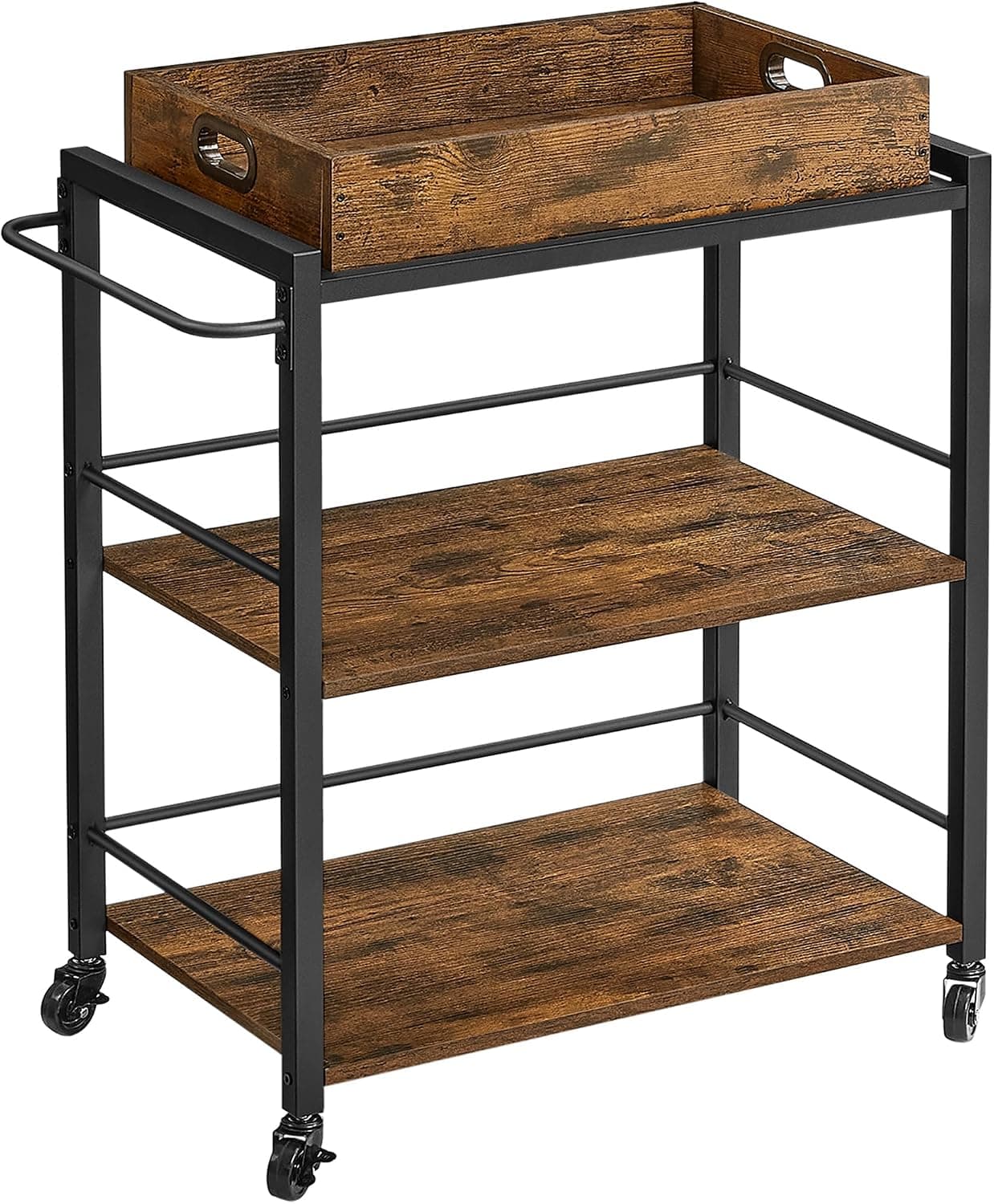 VASAGLE Carrello da Cucina con Vassoio, 72 x 40 x 86 cm