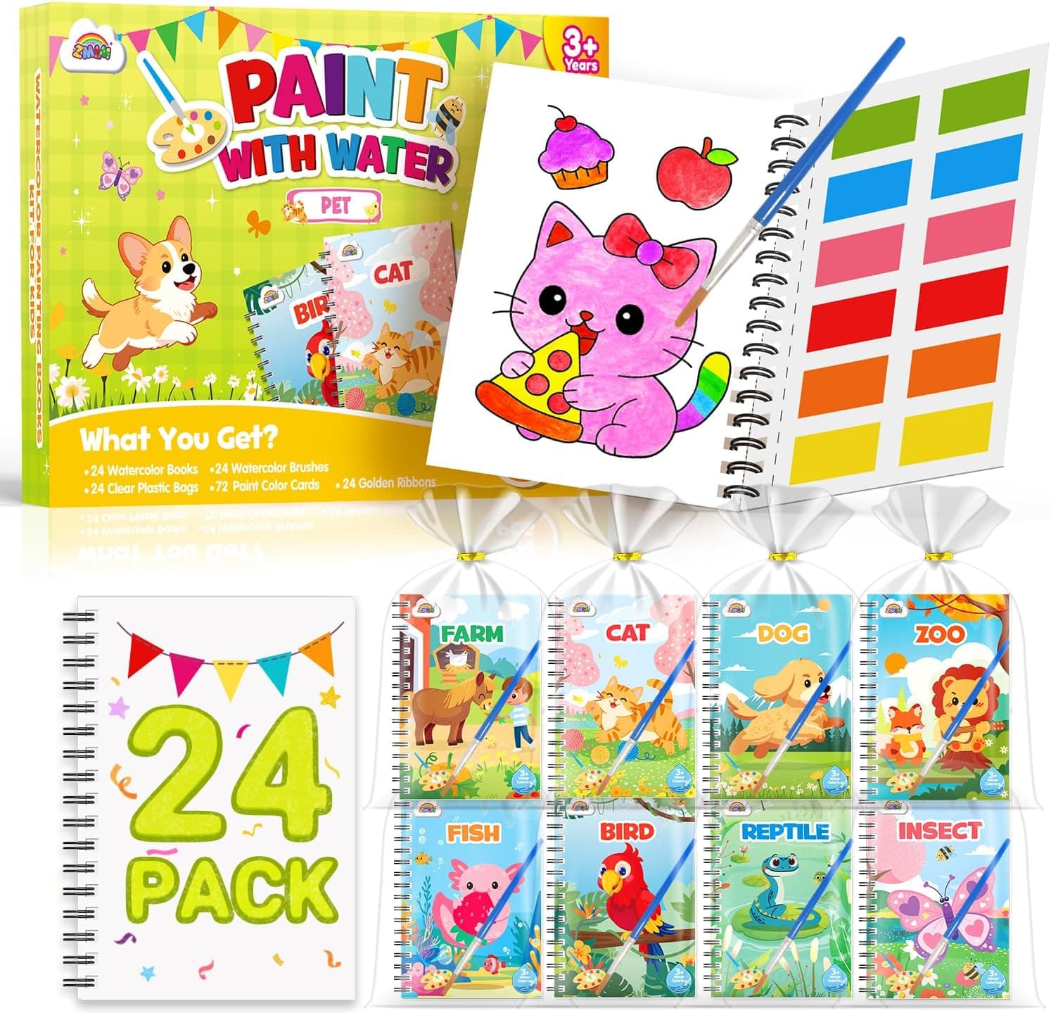 ZMLM 24 Libri da Colorare gadget compleanno bambini