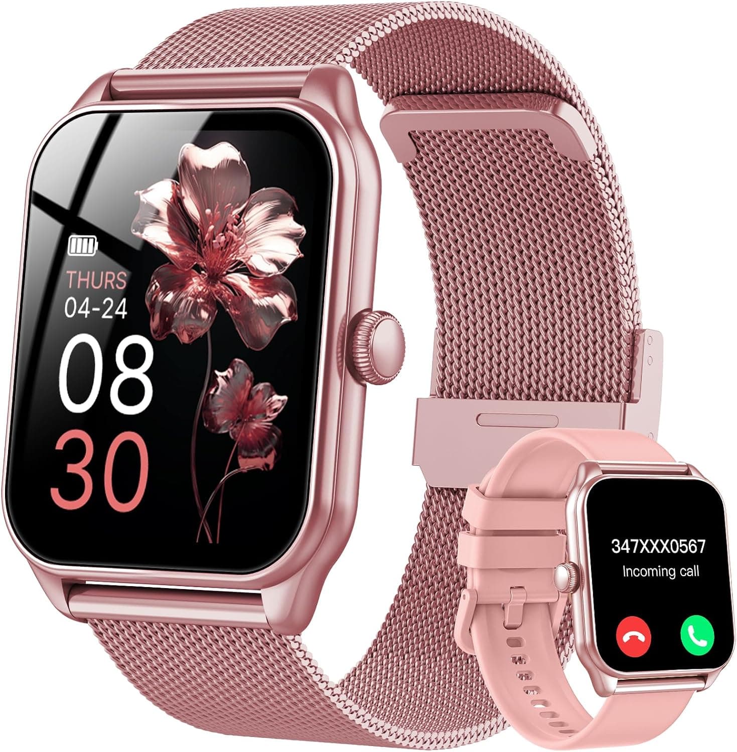 Smartwatch da donna con funzione telefonica, touch screen da 1,83", fitness tracker, 120+ modalità sportive, IP68, impermeabile, smart watch con frequenza cardiaca, monitor del sonno, contapassi, per