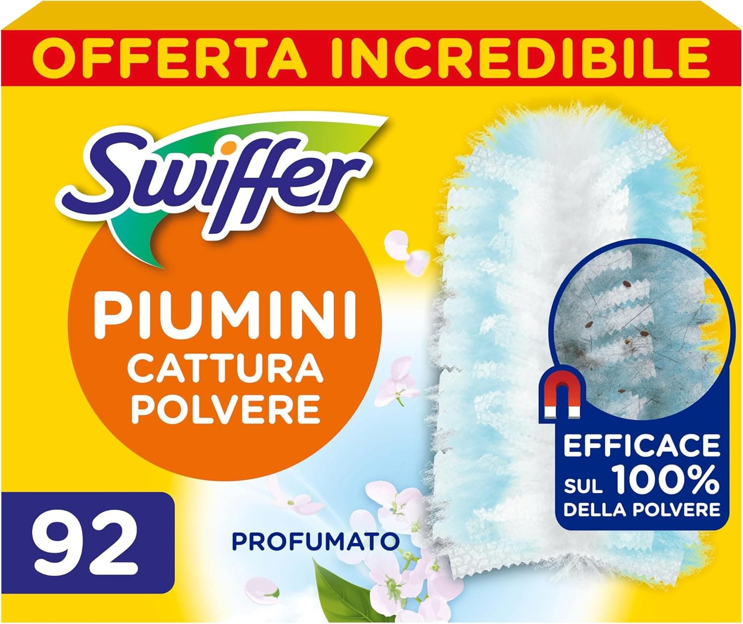 Swiffer Duster, Ricariche Piumini Catturapolvere, 92 Panni Profumati