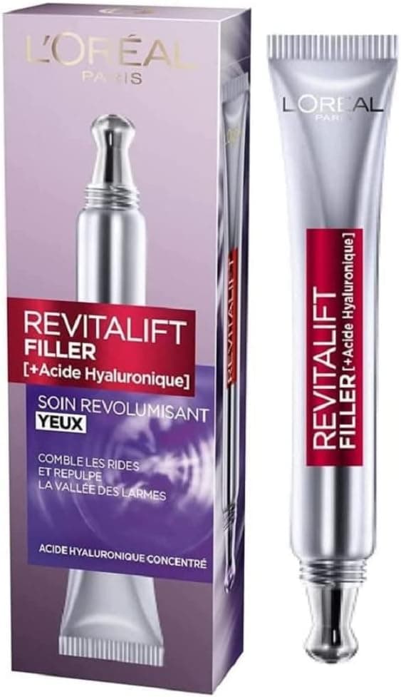 L'Oréal Paris Contorno Occhi Revitalift Filler, Azione Antirughe Rivolumizzante con Acido Ialuronico Concentrato, 15 ml