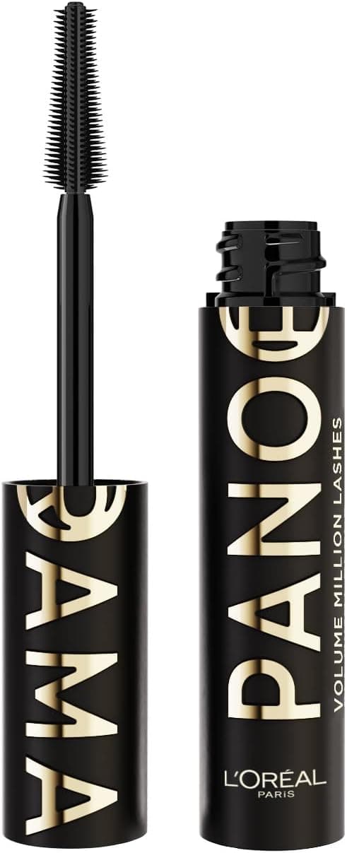 L'Oréal Paris Mascara Volumizzante, Ciglia a Ventaglio e Sguardo Intenso, Senza Grumi e Sbavature, Adatto a Occhi Sensibili, Con il 5% di Complesso Stretchflex, Panorama, Tonalità: All Night Black