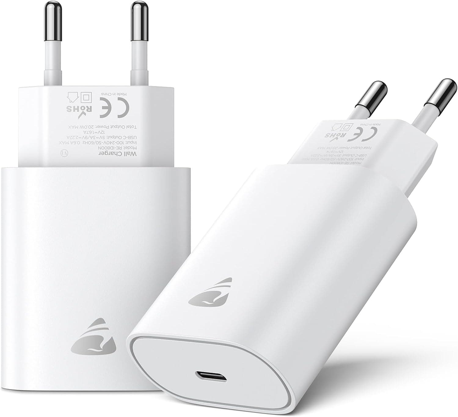 2 Pack Caricatore USB C, 20W Ricarica Rapido Spina Type C Carica Adattatore