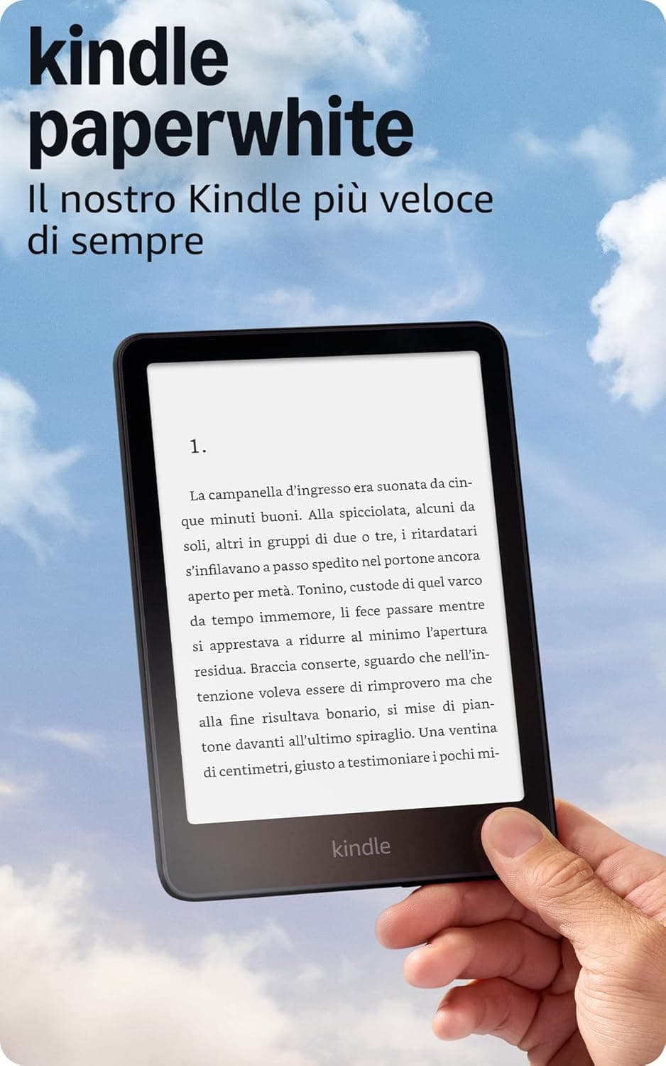 Amazon Kindle Paperwhite 16GB (modello 2024), schermo antiriflesso da 7" e settimane di durata della batteria - Con pubblicità - Nero