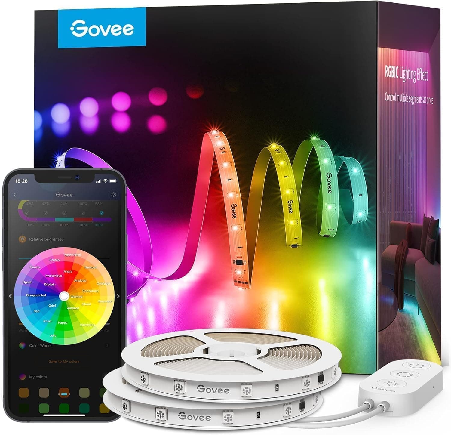 Govee Striscia LED Intelligente RGBIC 5m, Compatibile con Alexa