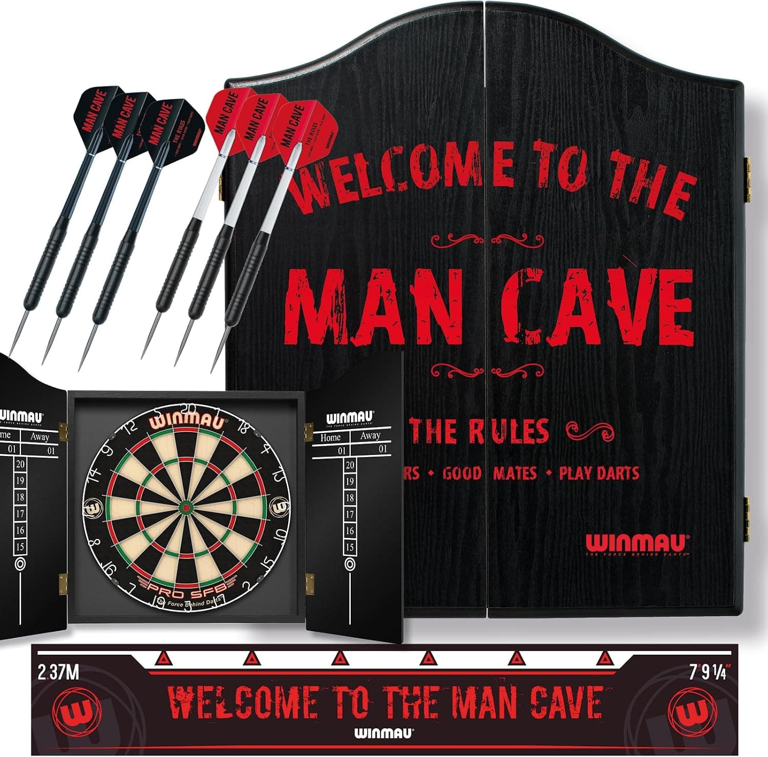 WINMAU | Man Cave | Set Regalo con Bersaglio e Freccette