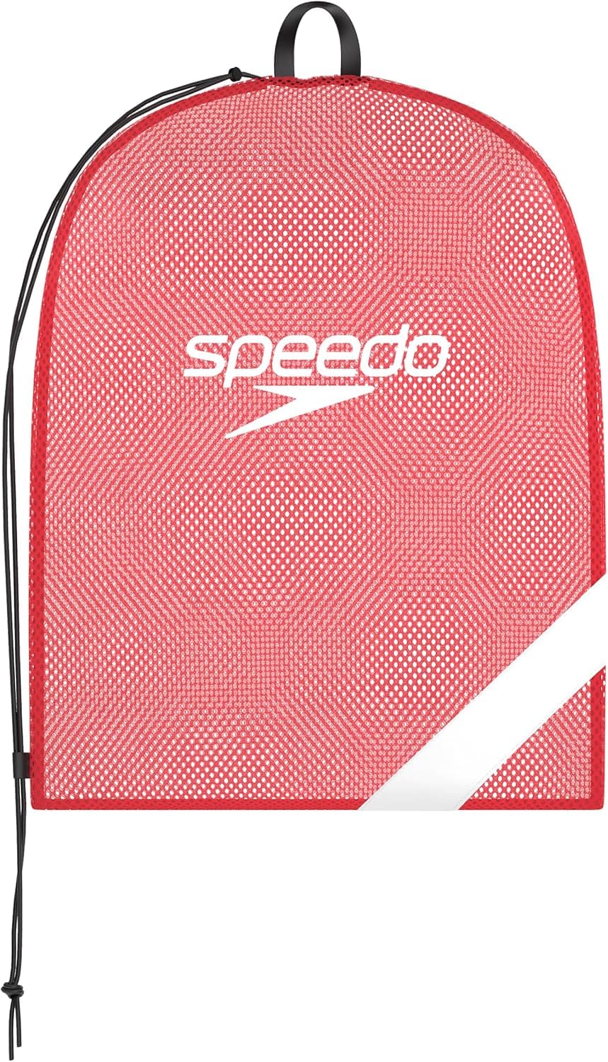 Speedo Borsa a rete unisex per adulti, taglia unica, colore rosso