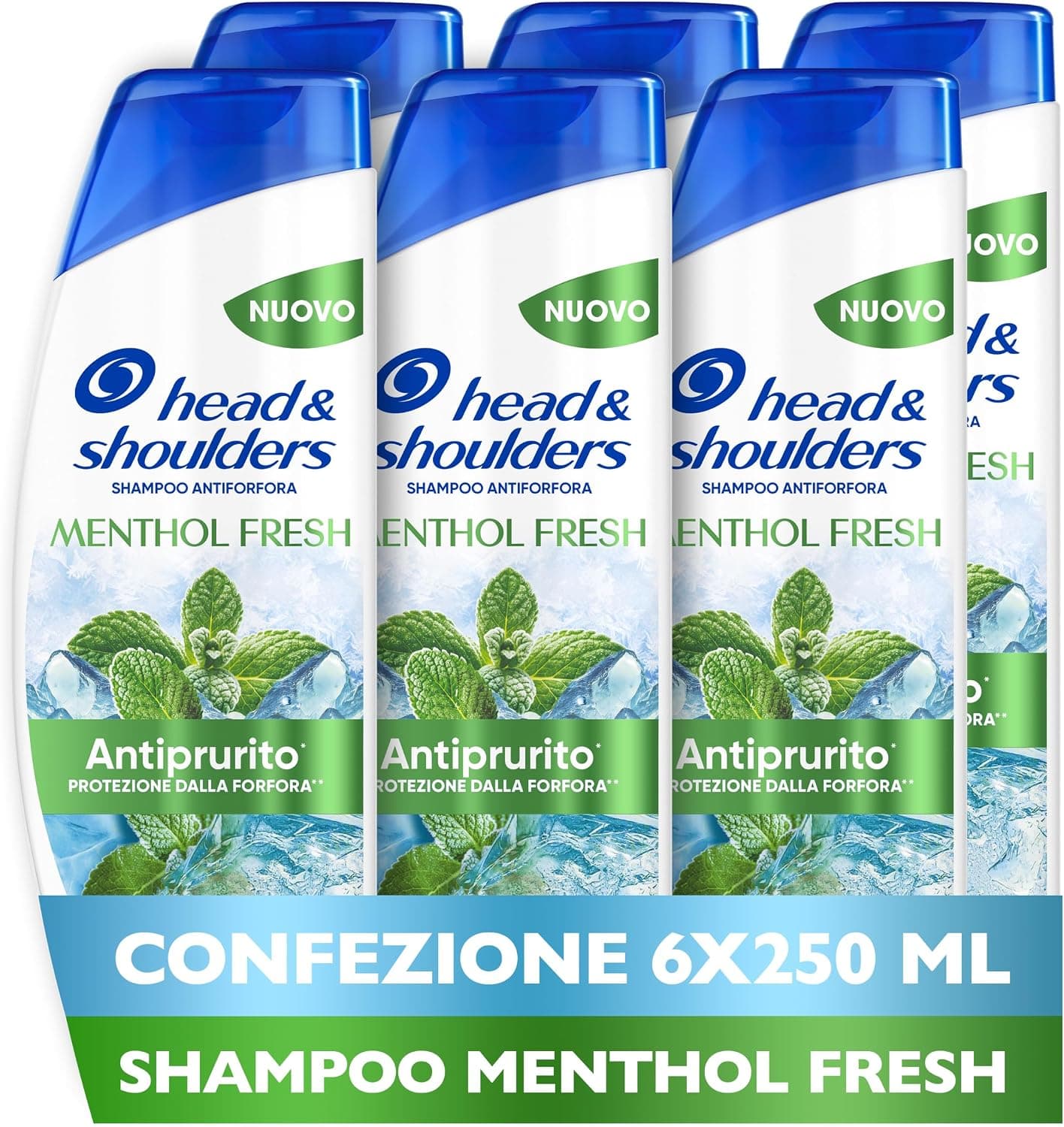 Head & Shoulders Shampoo Antiprurito Menthol Fresh 6X250ml Uso Quotidiano
