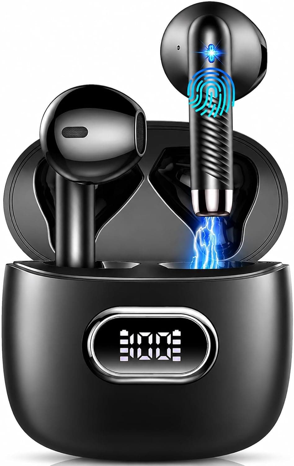 2026 Cuffie Bluetooth 5.4, Auricolari Bluetooth Stereo HiFi Con 4 ENC Microfoni Anti-Rumore, Durata 55 Ore Cuffiette In Ear, Cuffiette Touch Control, Impermeabili IP7 Controllo del suono APP